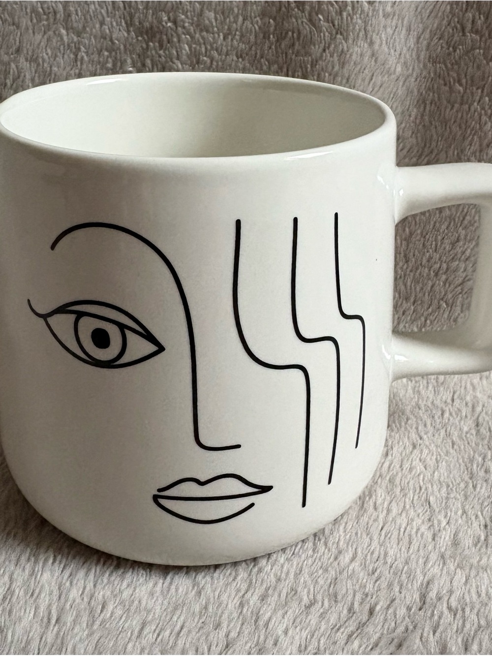 Large Picasso Art Inspired Coffee Mug Modern Design Abstract Face EUC